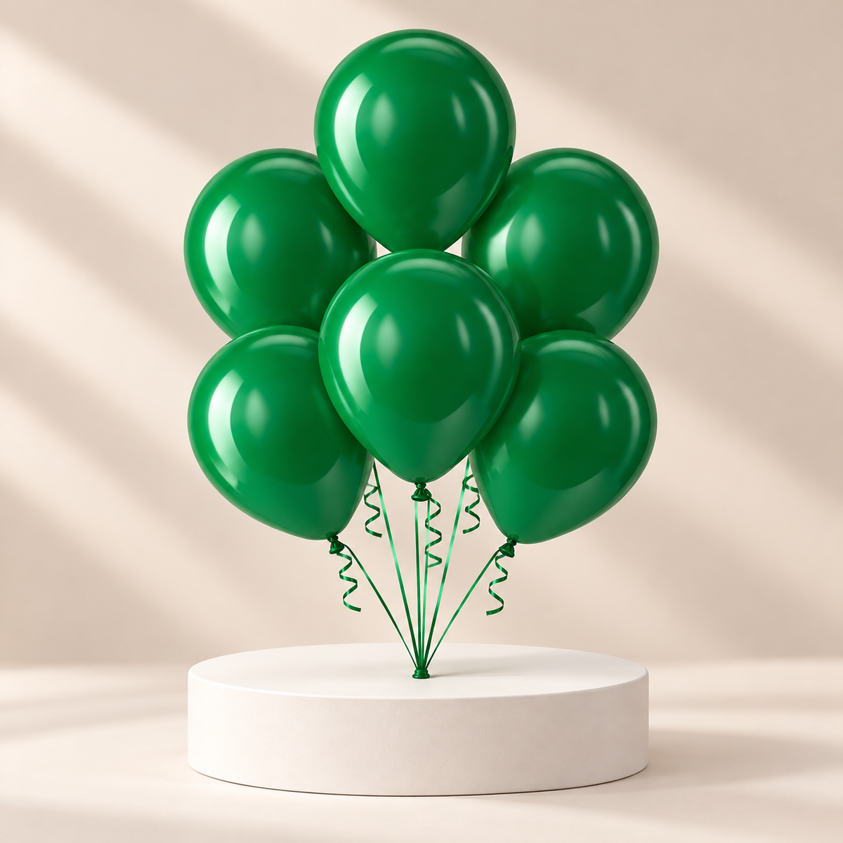 6 Green Helium Balloons