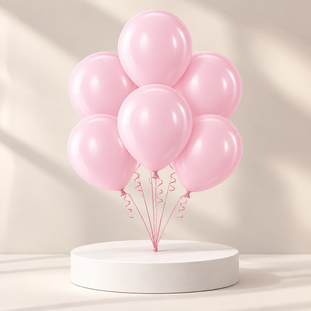 6 Light Pink Helium Balloons