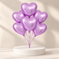 6 Purple Heart Helium Balloons