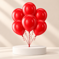 6 Red Helium Balloons