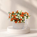 Amber Glow Orange & White Rose Flower Box