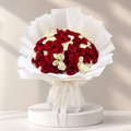 Bella Red & White Rose Bouquet