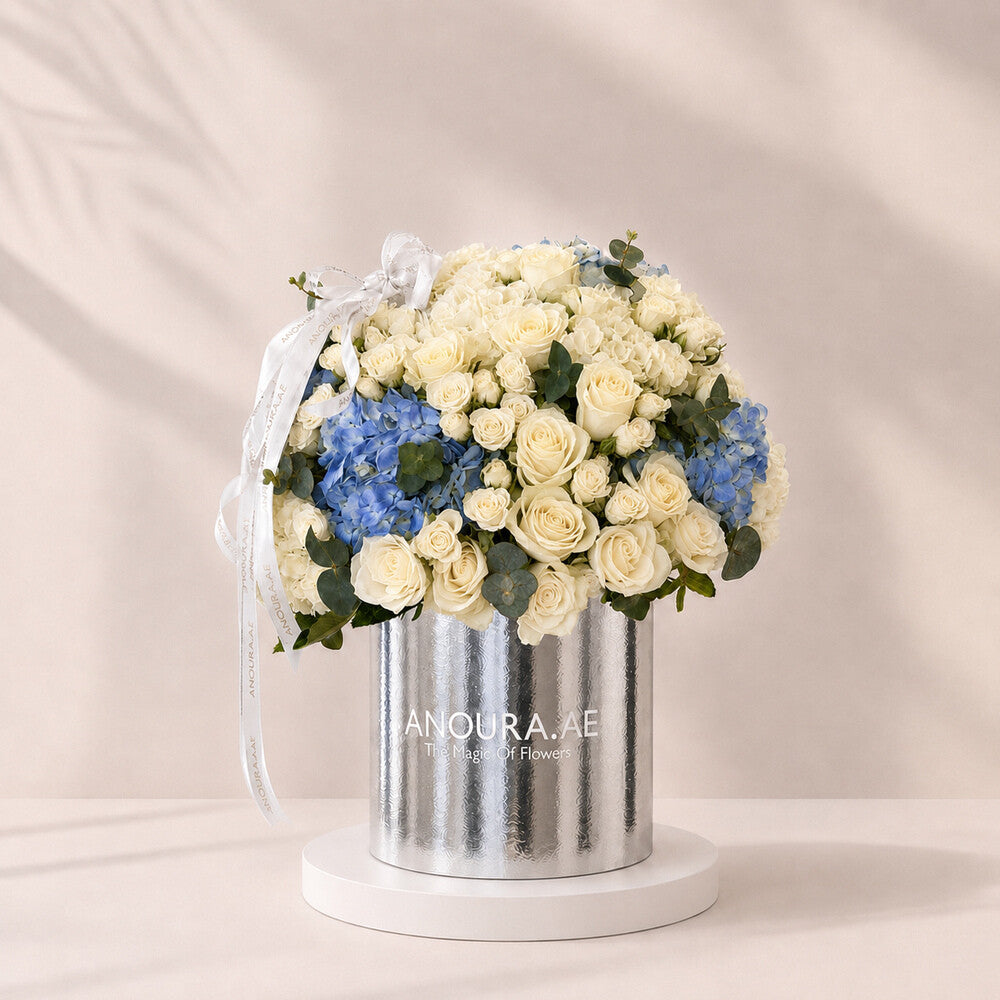 Blue Harmony Rose & Hydrangea Flower Box