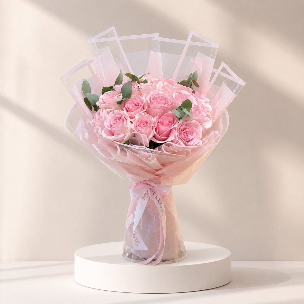 Blushing Beauty Pink Rose Bouquet