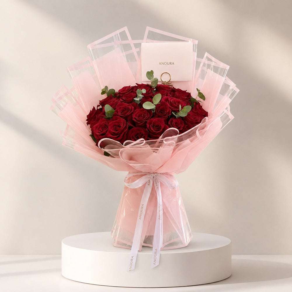 Crimson Romance Red Rose Bouquet