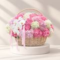 Pink Cloud – Pink Hydrangea Flower Basket