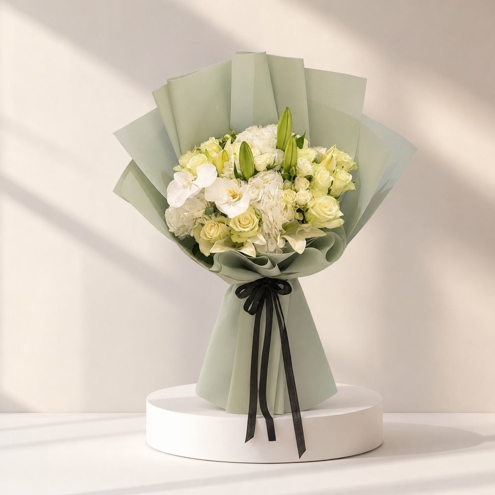 Peaceful Tribute White Sympathy Bouquet