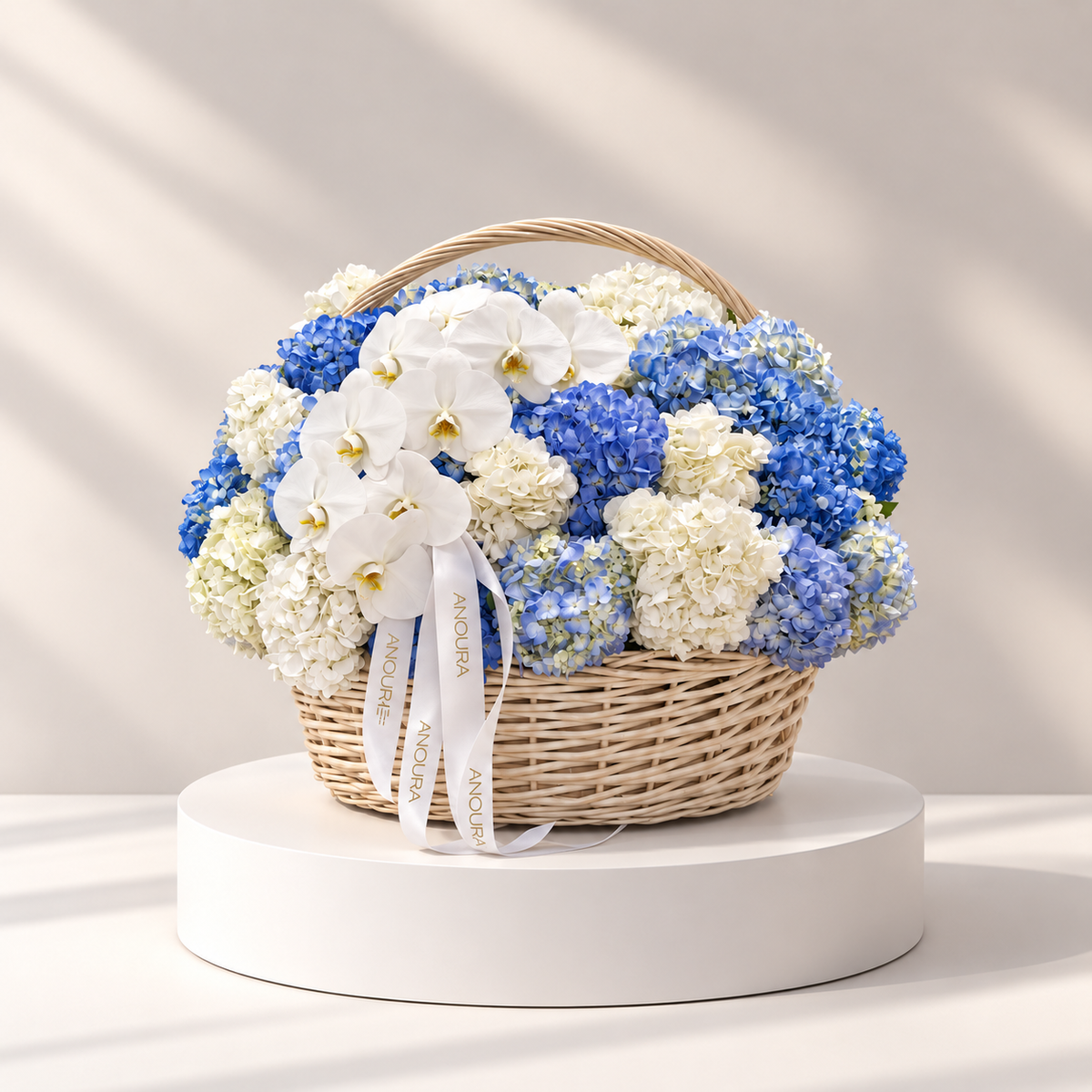Sky – Blue & White Hydrangea Flower Basket