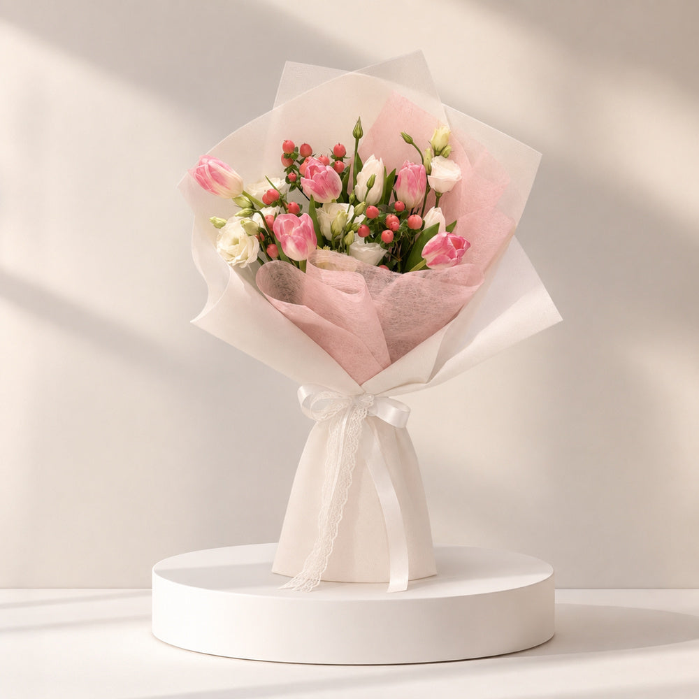 Spring Blush Pink Tulip Bouquet