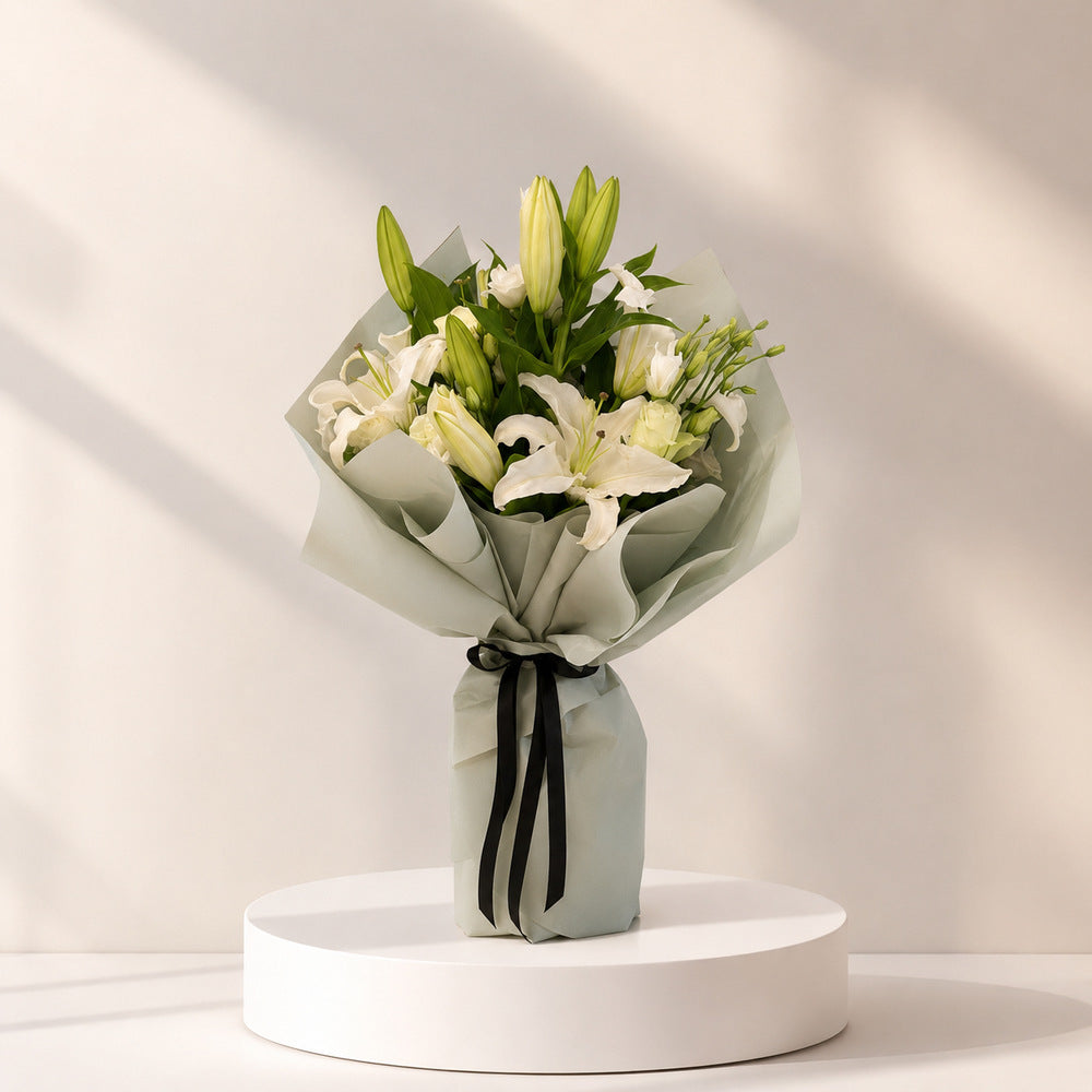 White Serenity Lily Bouquet