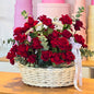50 Red Roses in Basket