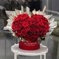 Heart Shape Luxury Red Rose Box - 60 Roses - Anoura Flowers Dubai